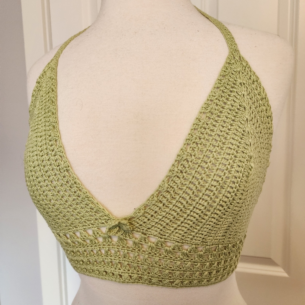 Seafoam Green Crochet Halter Top